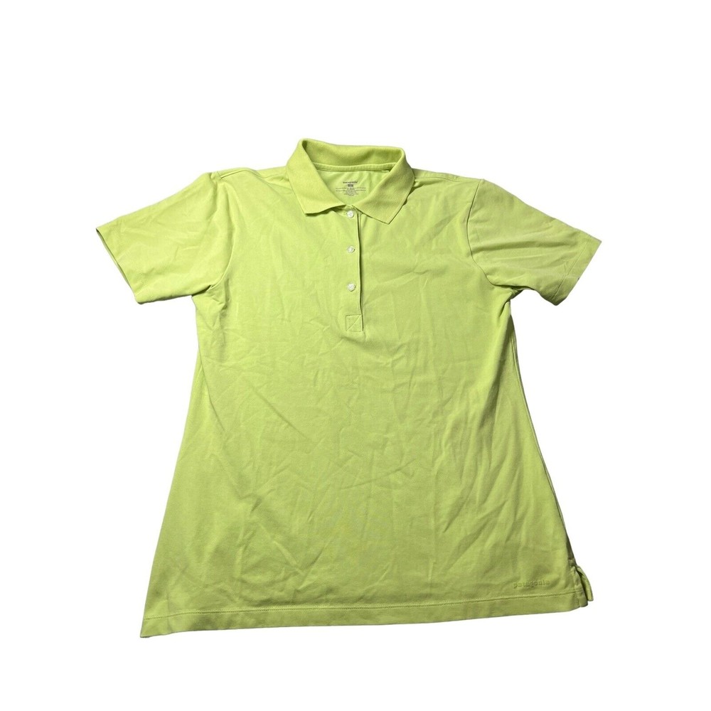 Patagonia Polo Button Down Shirt Casual Golf Green Short Sleeve‎ Women's Medium